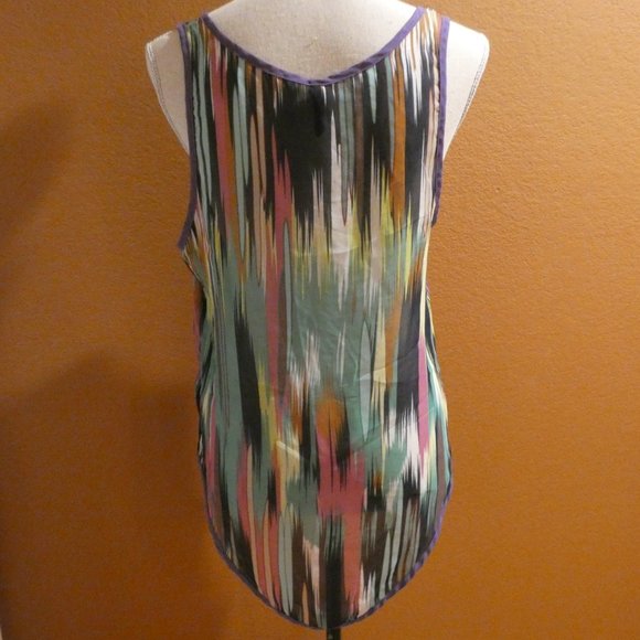 DenimLab Watercolor Sheer Hi-Lo Tank - M - Picture 6 of 10